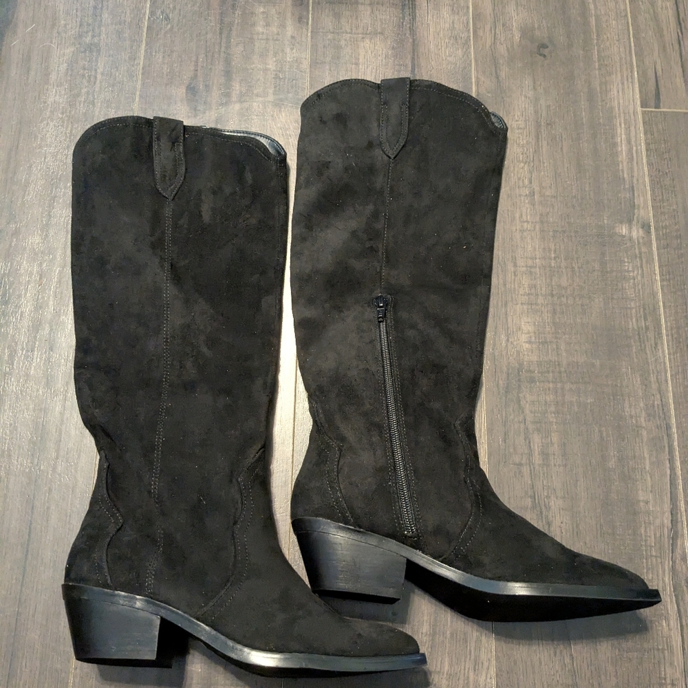 Dolce Vita Black Suede Heeled Boots